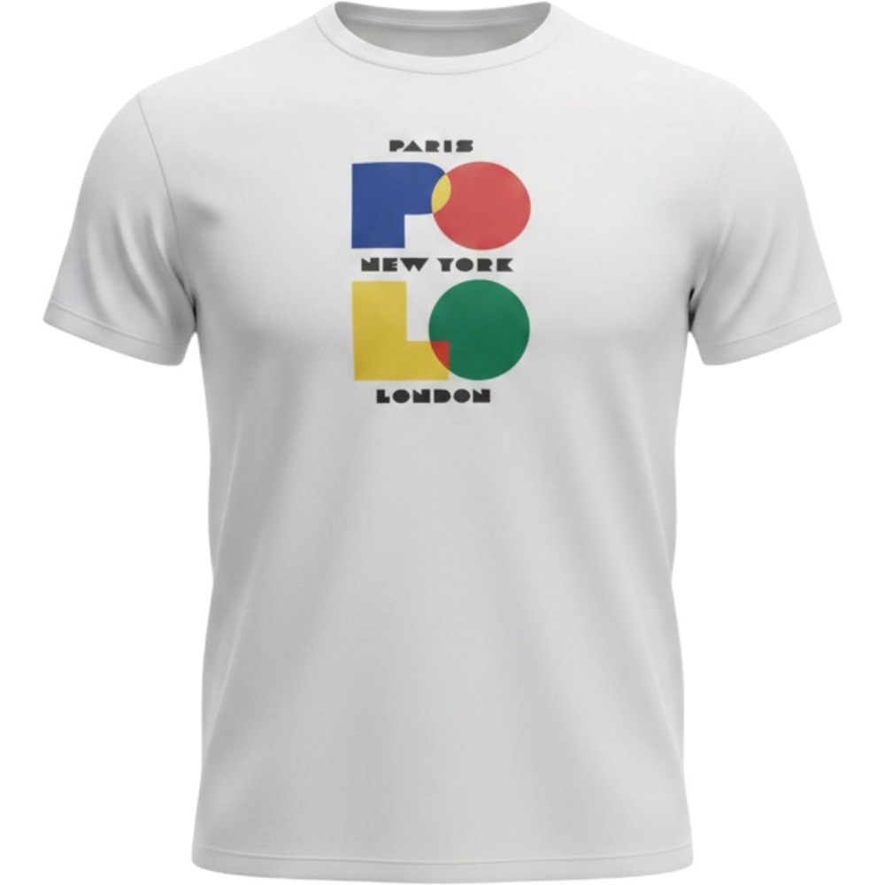 Polo Ralph Lauren Kids White Graphic T-Shirt Paris New York London Size L 14-16